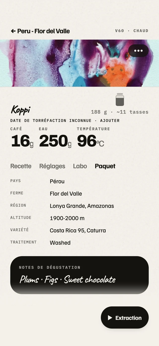 La fiche d’un paquet et son origine