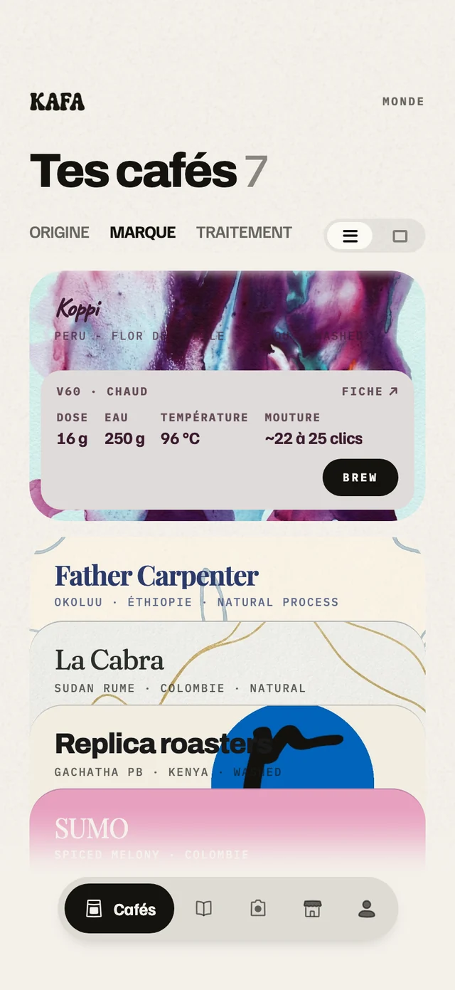 La pile de tes cafés