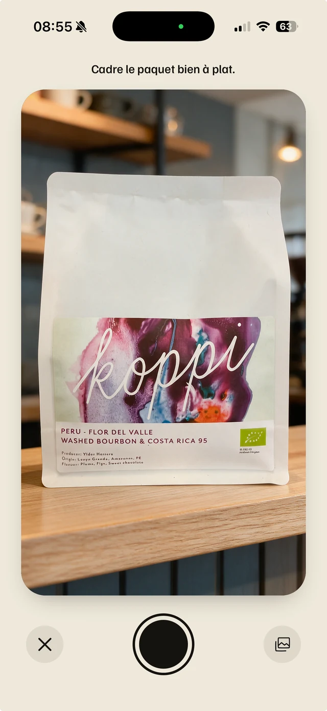 La prise de vue du sachet